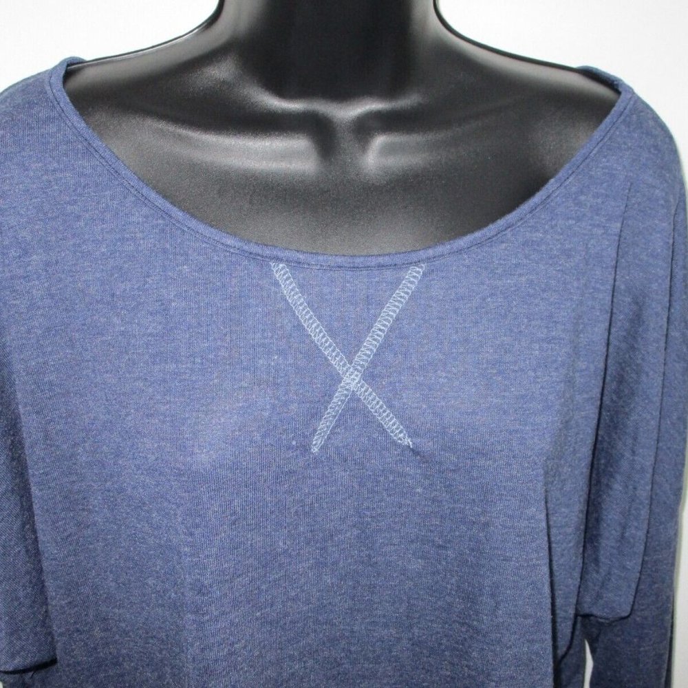 New ANNA-KACI Lux Boatneck Long Sleeve Top Navy  Size XL  #474